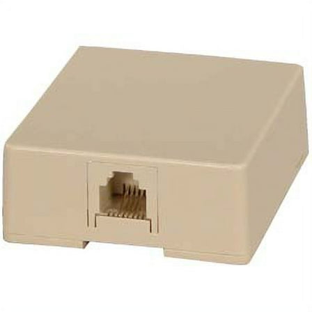 ACCL RJ11 Modular Single Port Surface Mount Jack Ivory, 1 Pack