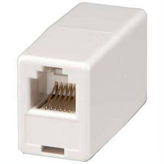 ACCL RJ12 Modular Inline Coupler Straight, White, 1 Pack