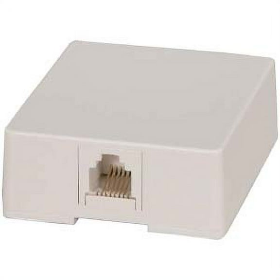 ACCL RJ12 Modular Single Port Surface Mount Jack White, 2 Pack