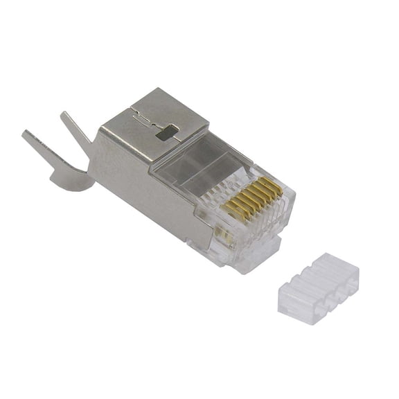ACCL RJ45 Cat.6 Shielded Plug Solid 50Micron 1.5mm dia 3 Prong w/Inserter 100pk, 1 Pack