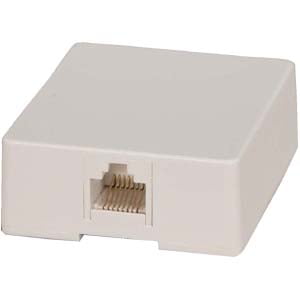 ACCL RJ45 Modular Single Port Surface Mount Jack White, 1 Pack