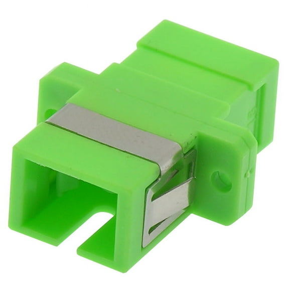ACCL SC/APC Singlemode Simplex Fiber Optic Coupler with Flange, Green, 1 Pack