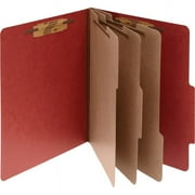 ACCO 25-Point Pressboard Classification Folders, Legal, 8-Section, Earth Red, 10-Pack