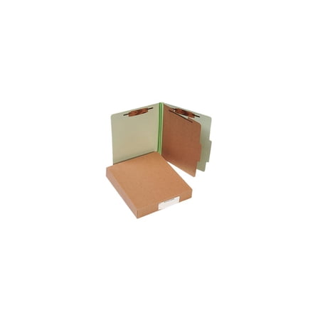 ACCO ACC15044 Pressboard 25-Pt Classification Folders, Letter, 4-Section, Leaf Green, 10/Box