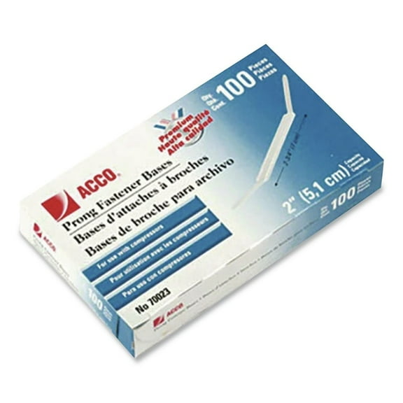 ACCO Metal Two-Piece Paper File Fasteners, Gray, 100 Pack