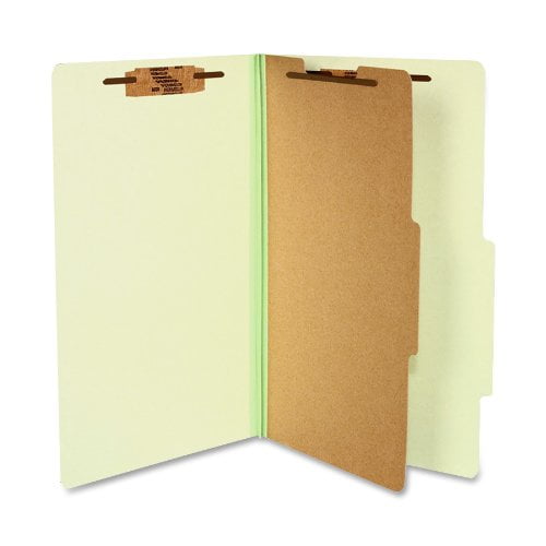 ACCO Pressboard 4-Part Classification Folders, Legal, Leaf Green Box of 10