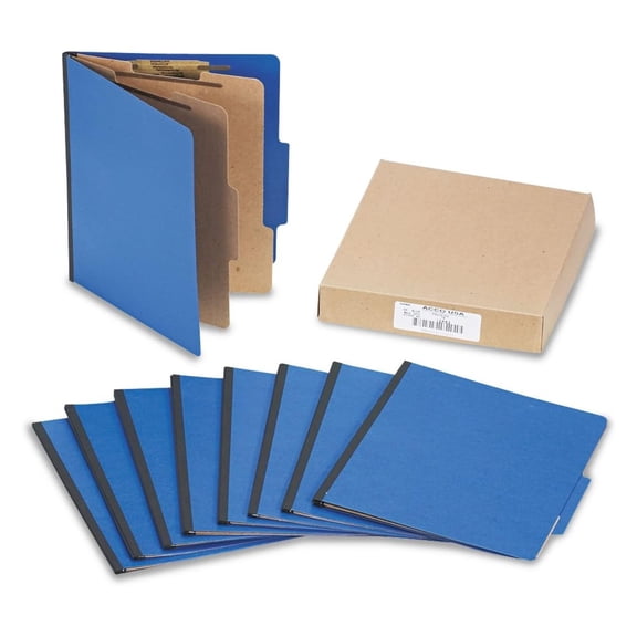 ACCO Presstex Colorlife Classification Folders, Letter, 6-Section, Dark Blue, 10/Box (15663)