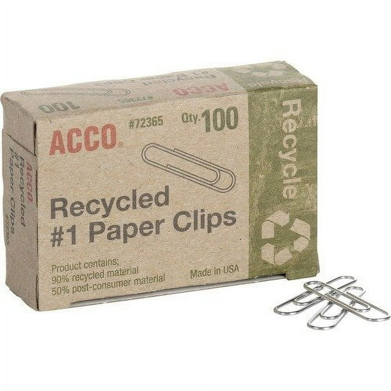 ACCO Recycled Paper Clips - No. 1 - 1.3 ACCO Recycled Paper Clips - No. 1 - 1.3