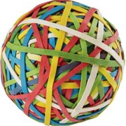 ACCO Rubber Band Ball, 275 Bands Per Ball, Assorted Colors, 1/Box 0.8" Length x 0.1" Width - 1 / Each - Assorted