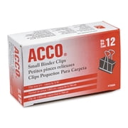 ACCO Small Binder Clips, Black, 12 Count A7072020