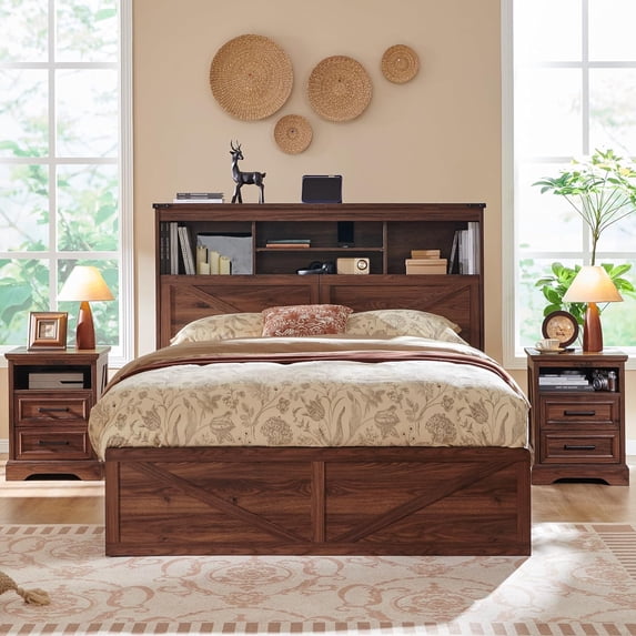 ACCOHOHO 52 Inches USB Port Standard Bed Frames, Queen