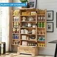 72" Tall Kitchen Pantry Storage Boho Food Pantry with Doors