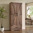 thumbnail image 1 of ACCOHOHO Pantry Cabinet, 72" Tall Farmhouse Storage Cabinet with Adjustable Shelves & 1 Drawer for for Kitchen, Dining Room, Rustic Brown, 1 of 7