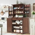 thumbnail image 1 of ACCOHOHO 72" Tall Kitchen Pantry, Farmhouse Storage Cabinet with Barn Doors, Drawer and Adjustable Shelves, Rustic Wood Cupboard for Kitchen, Dining Room, Bathroom, Brown, 1 of 9