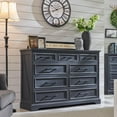 thumbnail image 1 of ACCOHOHO Farmhouse 9 Drawers Dresser, Rustic Wood Dresser Chest of Drawers for Bedroom, TV Stand with Large Drawers for Living Room, Black, 1 of 7