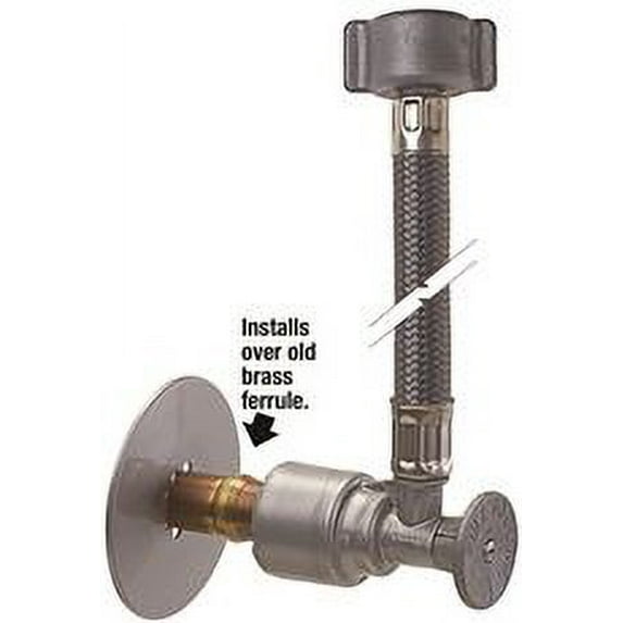 ACCOR PUSHON® R-SERIES® LAVATORY/KITCHEN SUPPLY KIT, 1/2 IN. NOM. X 15 IN. CONNECTOR, BRUSHED CHROME per 4 Each