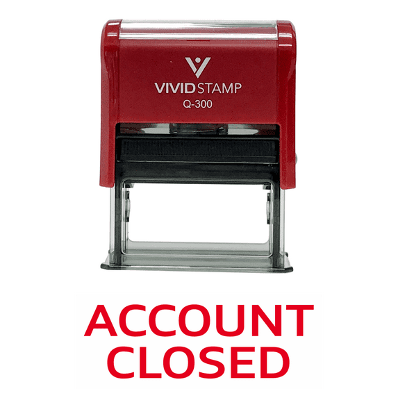 ACCOUNT CLOSED Self Inking Rubber Stamp (Red Ink) - Large