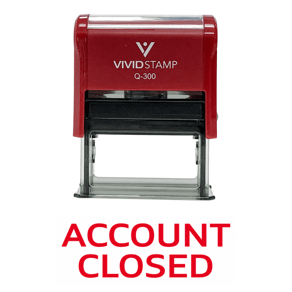 ACCOUNT CLOSED Self Inking Rubber Stamp (Red Ink) - Large