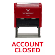 ACCOUNT CLOSED Self Inking Rubber Stamp Red Ink - Medium