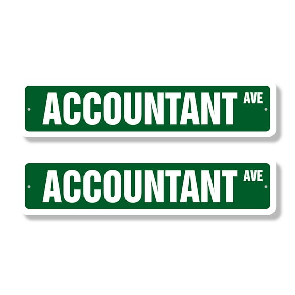 ACCOUNTANT Classic Street Sign (2 Pack) math bean counter count CPA Road Sign | 4" X 18" Aluminum Metal Address Sign