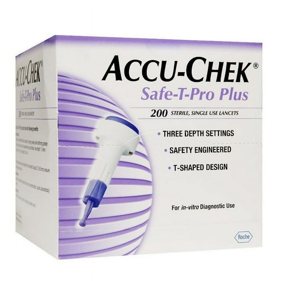 ACCU-CHEK Safe-T-Pro Plus Lancet Model #: 5903448622001 Qty: 1 Box of 200