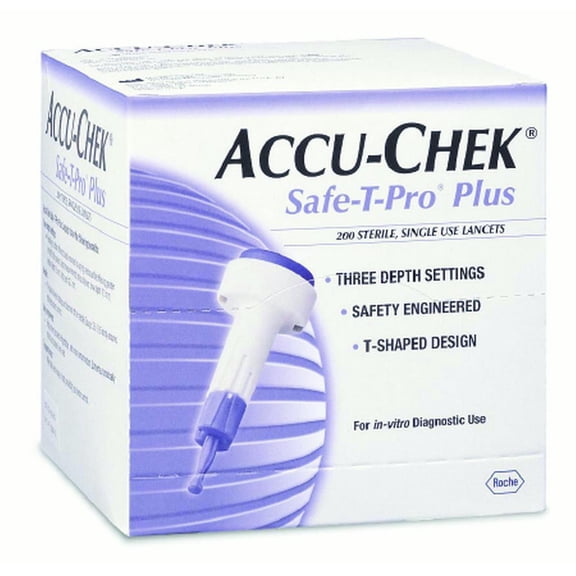 Safe-T-Pro Plus Adjustable Depth Lancet 23 Gauge Spring-Loaded Trigger Button - Box of 200
