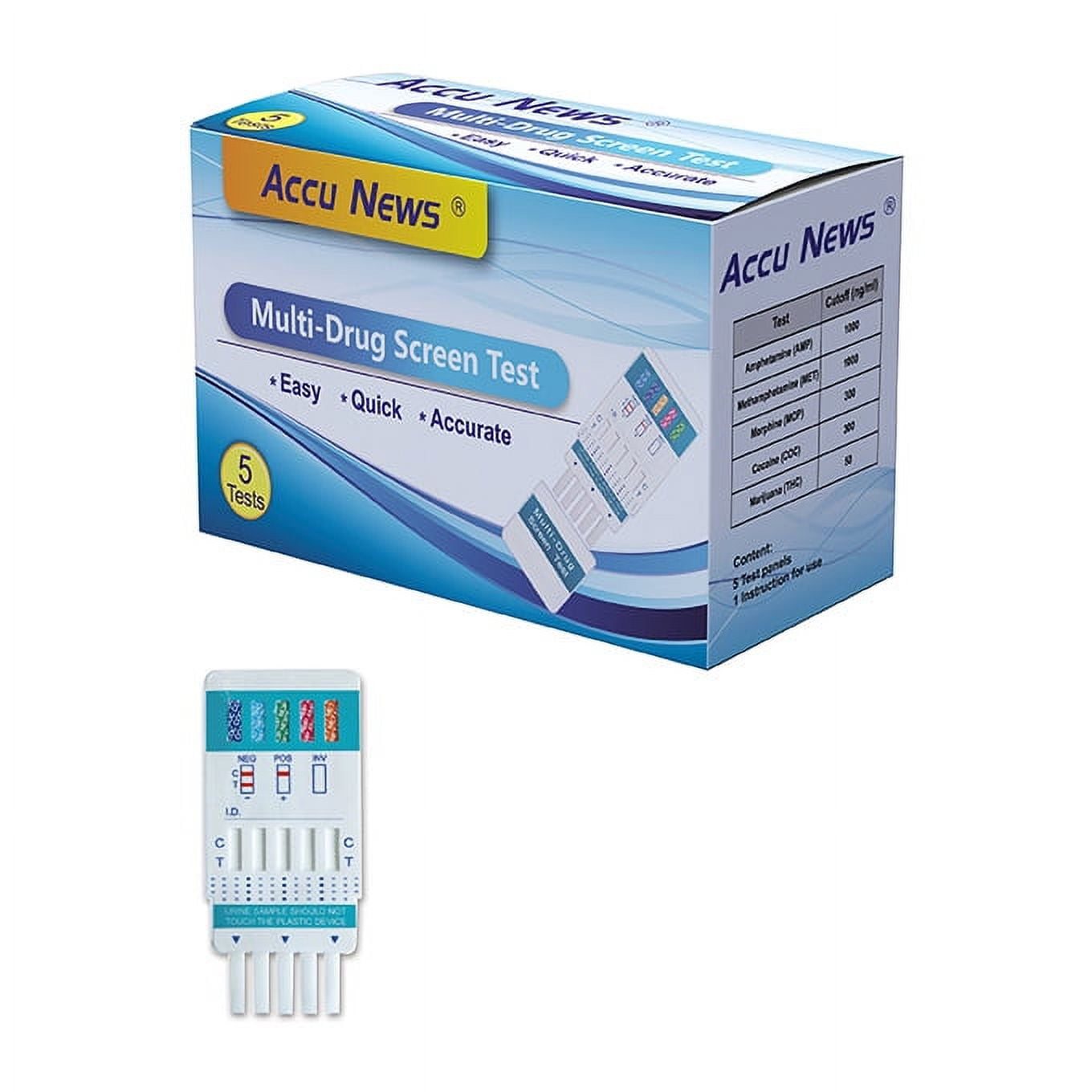 ACCU NEWS® 5 Panel MultiDrug Screen Urine Dip Test