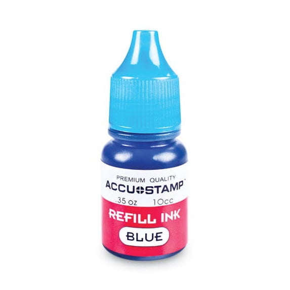 ACCU-STAMP Gel Ink Refill, 0.35 oz Bottle, Blue | Bundle of 10 Each