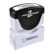 ACCU-STAMP2  Original Stamp, Shutter Pre-Inked One-Color ORIGINAL Stamp, 1/2 1-5/8 Impression, Blue Ink