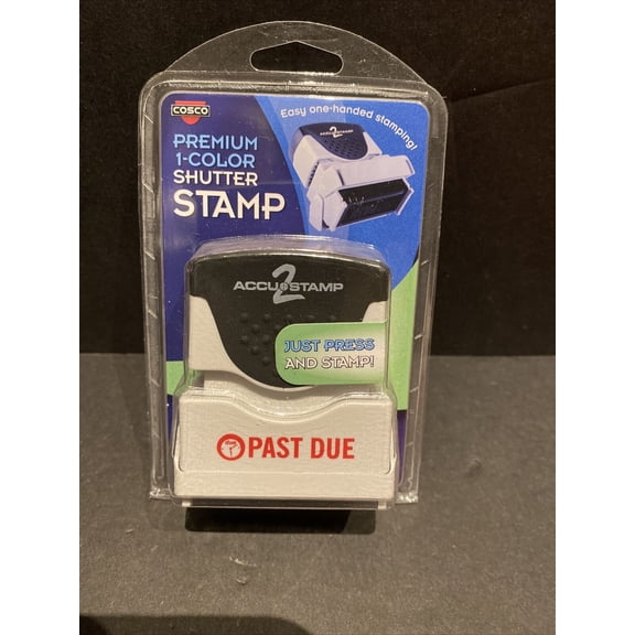 ACCU-STAMP2 PAST DUE Stamp, Shutter Pre-Inked Red NEW