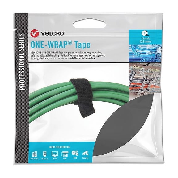 Velcro Brand Reclosable Fastener, No Adhesive, 75 ft, 3/4 in W, Black 31086