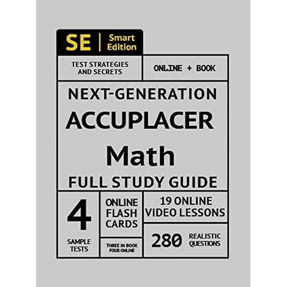 Pre-Owned ACCUPLACER Math Full Study Guide: Complete Math Review, 4 Full Practice Tests, 280 Realistic Questions, Online Flashcards: Complete Math Review, ... Realistic Paperback