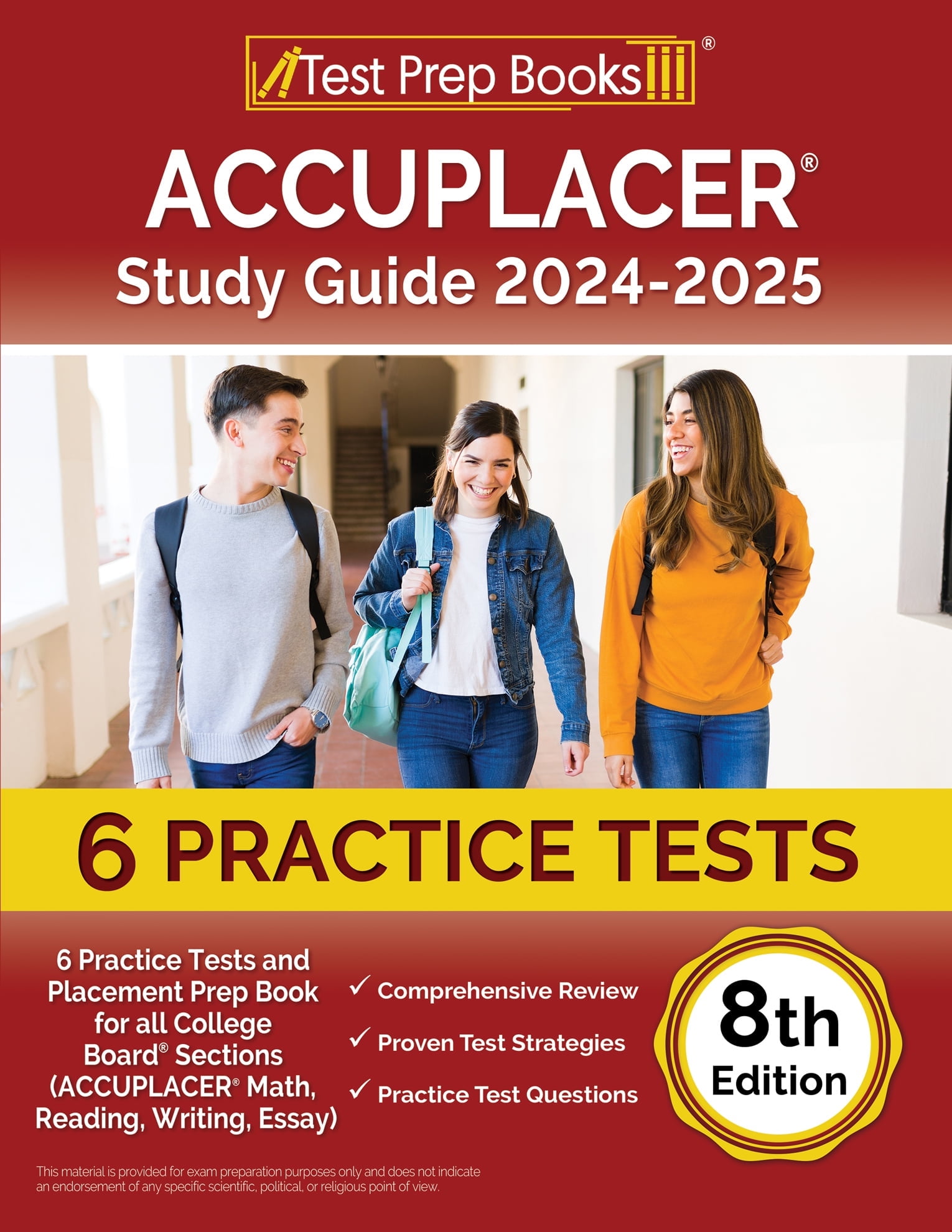 ACCUPLACER Study Guide 2024-2025: 6 Practice Tests and Placement Prep Book for all College Board Sections (ACCUPLACER Math, Reading, Writing, Essay) [8th Edition] - Walmart.com for Accuplacer Practice Test Free Printable