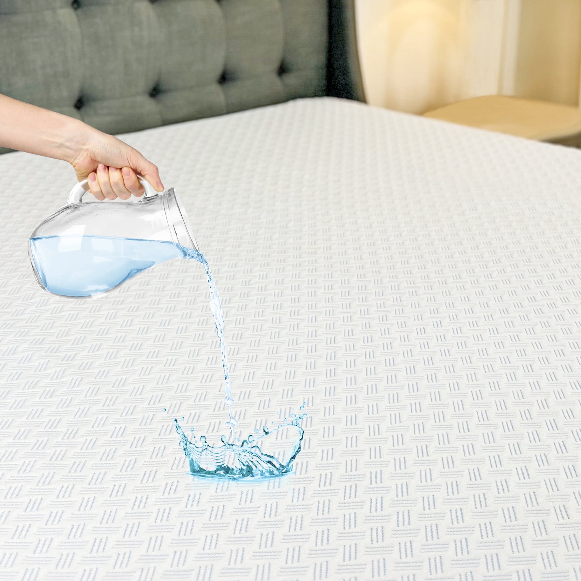 ACCURATEX Mattress Protector-100% Waterproof Breathable&Cooling-Bamboo 3D Air Bed Cover , Queen -16 inches Deep for Adults