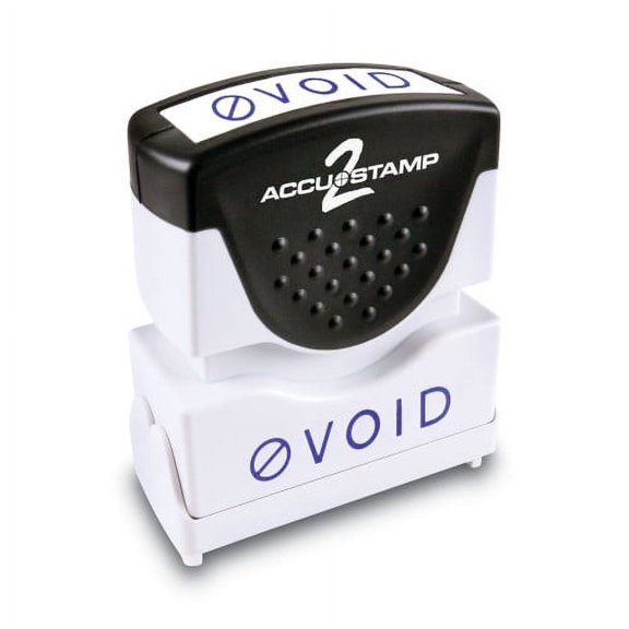 ACCUSTAMP Pre-Inked Shutter Stamp, Blue, VOID, 1.63 x 0.5, Each