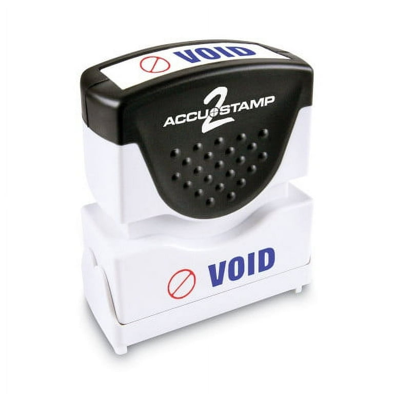 Pre-Inked Shutter Stamp, Blue, VOID, 1.63 x 0.5 Pre-Inked Shutter Stamp, Blue, VOID, 1.63 x 0.5