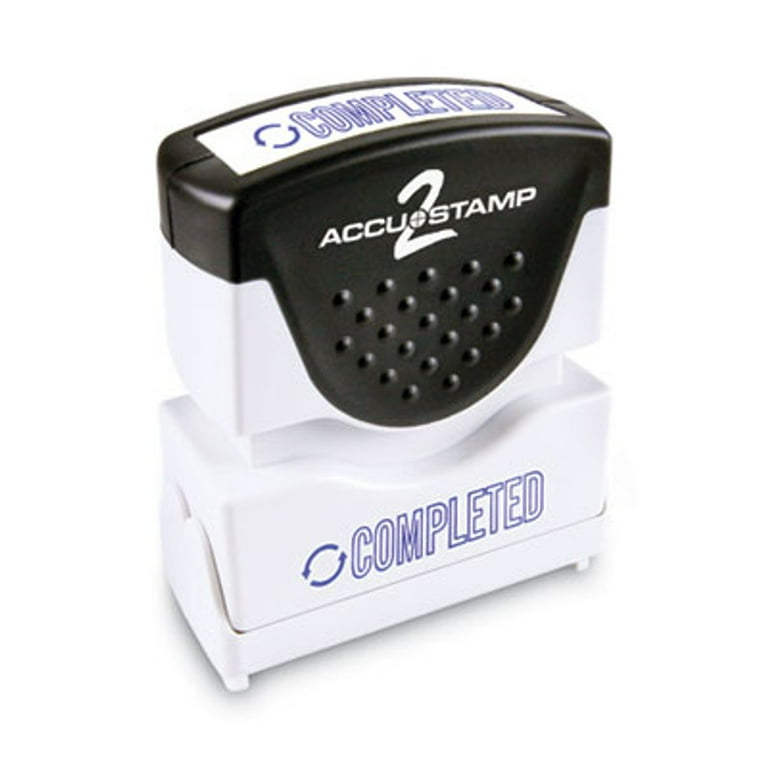 Pre-Inked Shutter Stamp, Blue, COMPLETED, 1.63 x 0.5 Pre-Inked Shutter Stamp, Blue, COMPLETED, 1.63 x 0.5