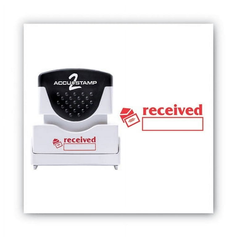 Pre-Inked Shutter Stamp, Red, RECEIVED, 1.63 x 0.5 Pre-Inked Shutter Stamp, Red, RECEIVED, 1.63 x 0.5