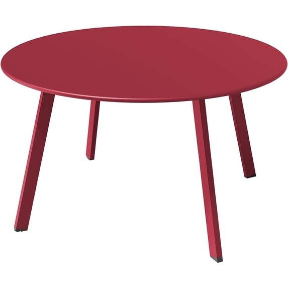 ACCVER 28 Inch Round Outdoor Coffee Table - Weatherproof Steel Patio ...