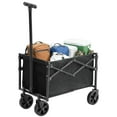 thumbnail image 1 of ACCVER Heavy Duty Collapsible Wagon Cart - 176LBS Capacity Folding Utility Cart w/ All-Terrain Wheels, Drink Holders for Camping, Beach, Grocery, Sports (Foldable & Portable), Large Black, 1 of 7
