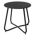 thumbnail image 1 of ACCVER Outdoor Side Table, 18-inch Small Round Side Snack Table with Adjustable Feet, Anti-Rust Metal End Accent Table for Patio Porch Balcony, Black, 1 of 6