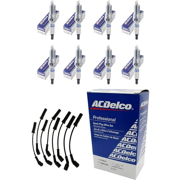 ACD-OEM 41-962 Double Platinum Spark Plugs + ACD-OEM 9748HH Spark Plug Wire Set For LS2 LS3 LS4 LS7 Engines