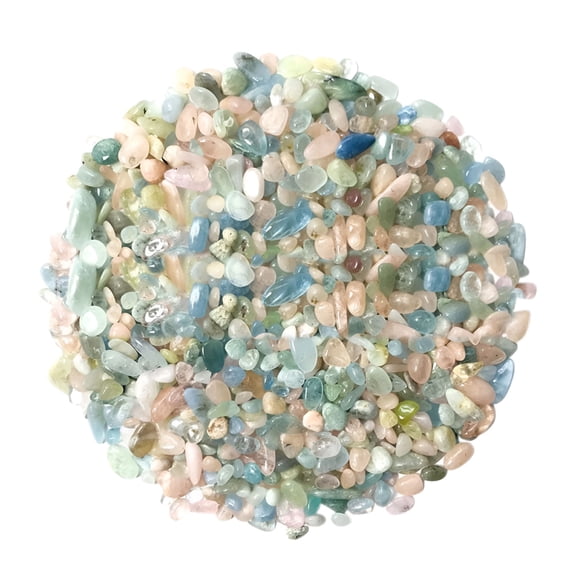 ACDANC 0.22LB Crushed Quartz Glass Chips, Fluorite Tumbled