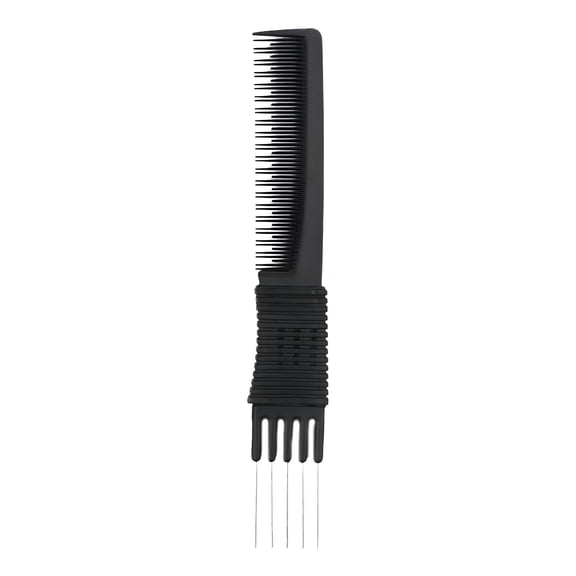 ACDANC 1*Carbon Fiber Comb Steel Pin Comb Curling Comb Hair Pick Double Side Pick Salon Teasing Back Combs with Steel Lift Teasing Combs with Metal Prong Combs for Women
