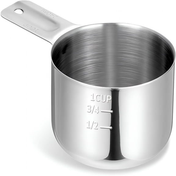 ACDANC 1 Cup Stainless Steel Measuring Cup,Rice Measuring Cups (8 Oz | 240 Ml),Single Measure Cups,Kitchen Gadgets,Metal Measure Scoop for Cooking,Baking,Laundry Detergent,Dry Ingredients