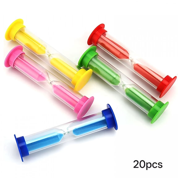 ACDANC 1 Minute Sand Timer Hourglass Sandglass Clock Bulk Toy Set Timers for Kids Games Classroom School Pack of 20