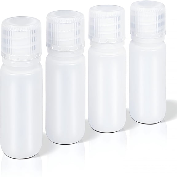 ACDANC 1 Oz Small Plastic Bottles with Caps,Airtight Refillable Wide Mouth Travel Bottles for Toiletries,Food Grade Plastic Containers for Liquids Pill Sample Lab Reagent