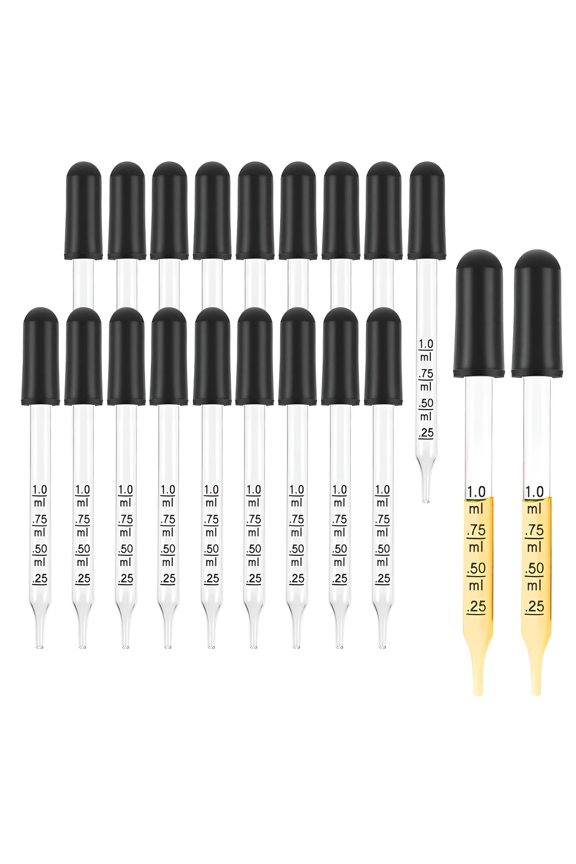1 mL Dropper for Essential Oils Pipettes Dropper Straight-Tip Oblique-tip Medicine Dropping Pipettes Accurate Measure