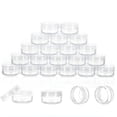 thumbnail image 1 of ACDANC 10 Gram Sample Containers,20 Count Cosmetic Containers with Lids,Refillable Empty Sample Jars,Small Plastic Containers with Lids(Full Clear), 1 of 17