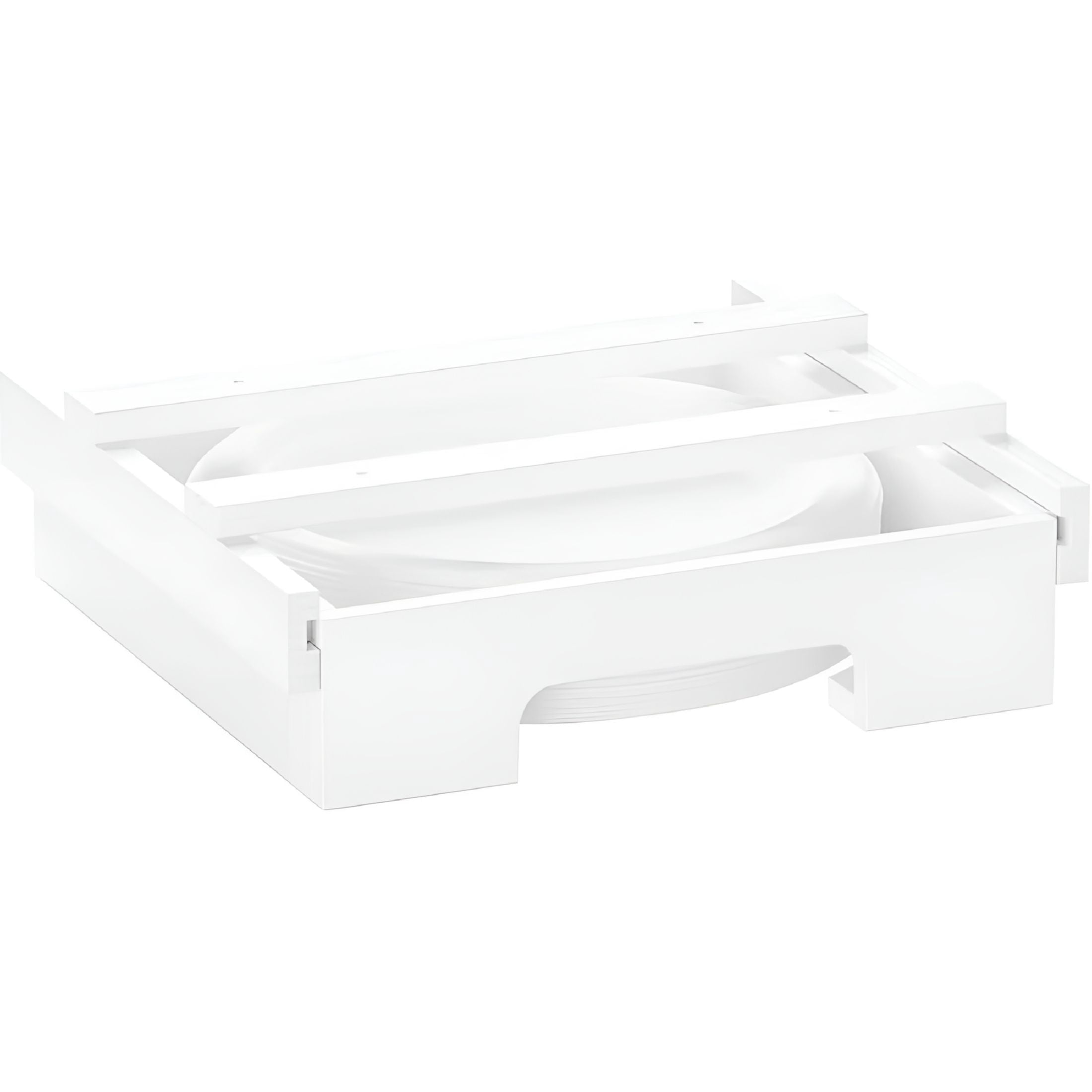 ACDANC 10-Inch Bamboo Paper Plates Dispenser Under Cabinet Plates Holder (White)